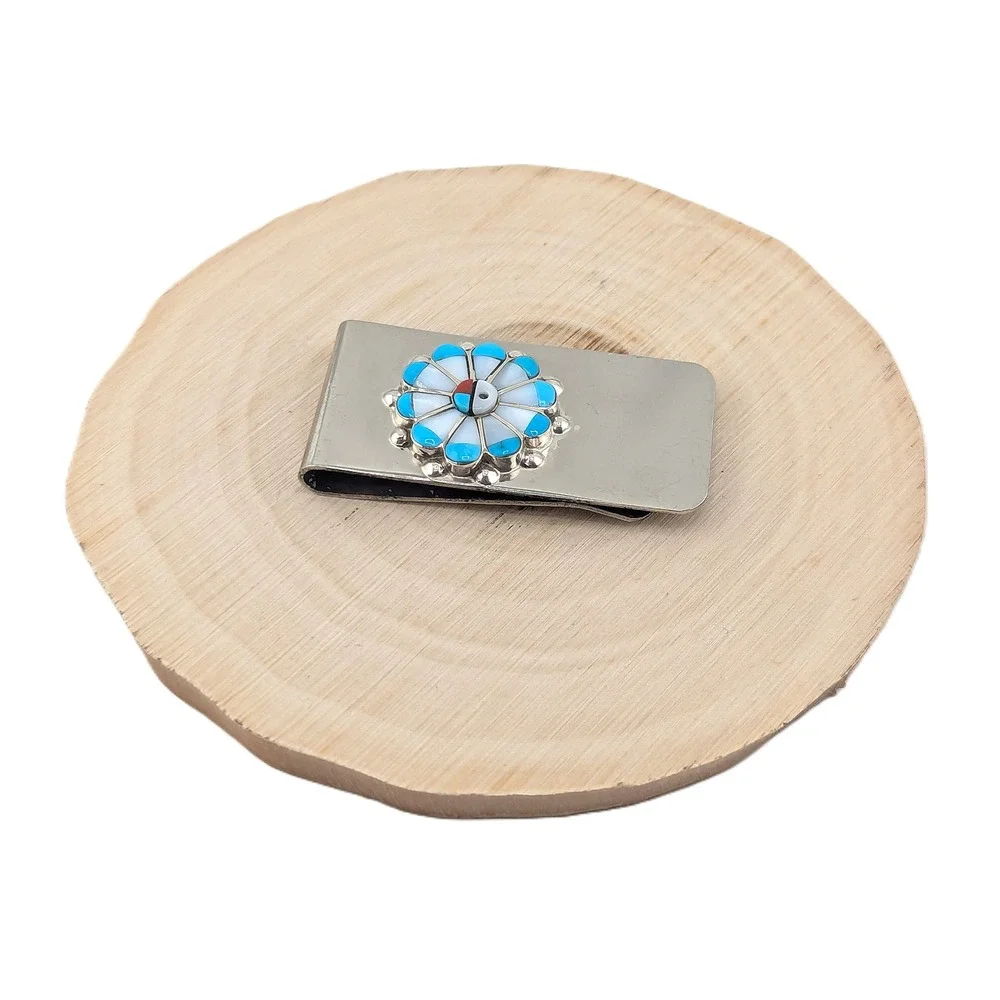 Handmade Ster Silver Money Clip Genuine Native‎ American Men's Accessories ***